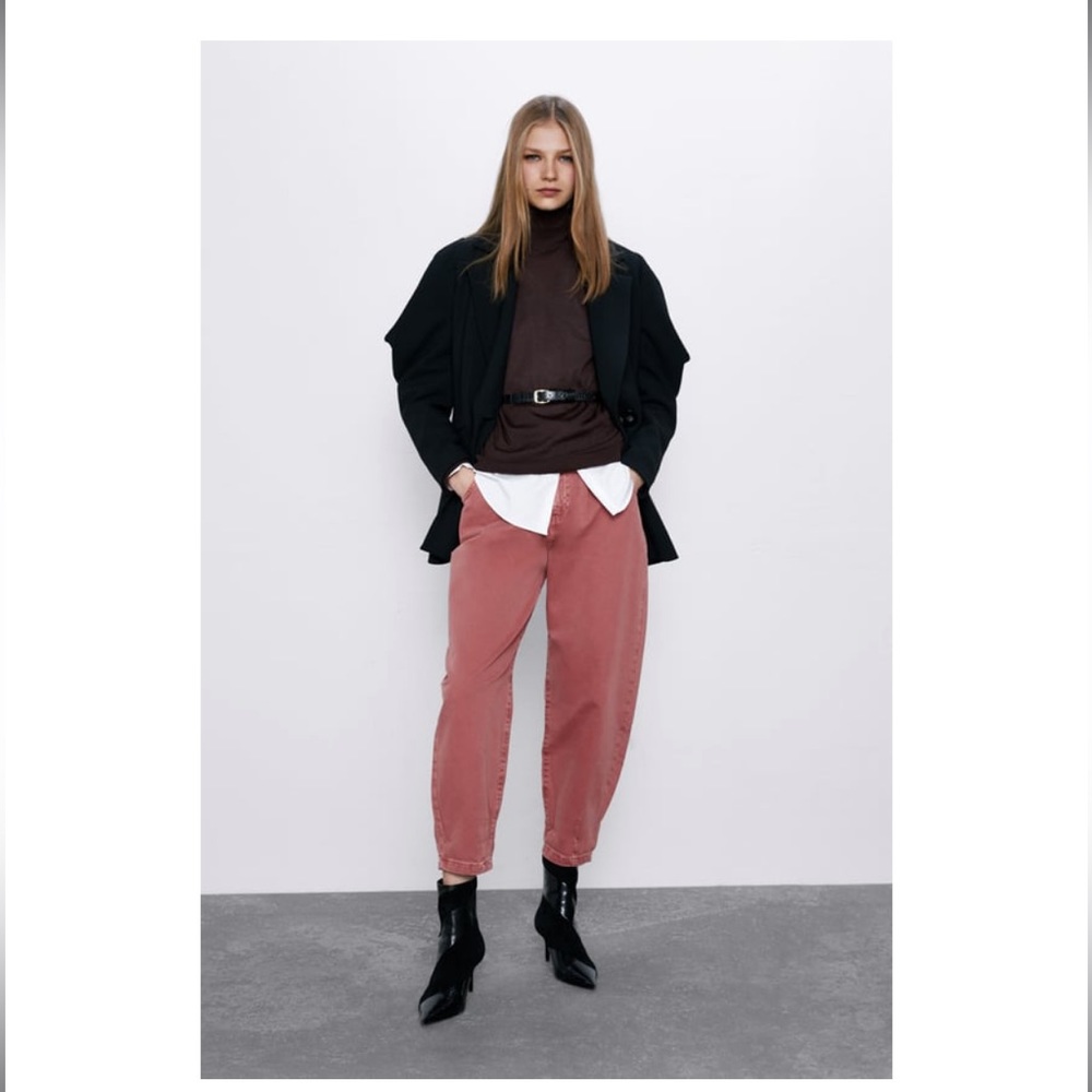 ZARA | Slouchy Pink Denim Jean